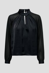 Productfoto 1 van Fijne zwarte blouse met doorzichtige mouwen door JDY voor Dames