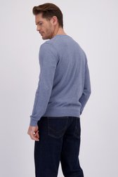 Le dos de Fin pull bleu à col rond de Dansaert Blue pour Hommes
