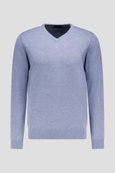 Photo produit 1 de Fin pull gris-bleu à col en V  de Dansaert Blue pour Hommes