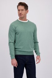 Le devant de Fin pull vert à col rond de Dansaert Blue pour Hommes