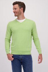 Le devant de Fin pull vert clair à col en V  de Dansaert Blue pour Hommes
