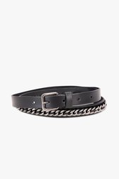 Fine ceinture noire avec maillons de Louise pour Femmes