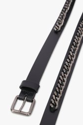 Fine ceinture noire avec maillons de Louise pour Femmes
