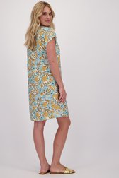 Achterkant van Fleurig kleedje met blauw-oranje bloemenprint  door Libelle voor Dames