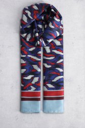 Le devant de Foulard bleu à imprimé abstrait de Claude Arielle pour Femmes