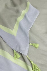 Photo produit 1 de Foulard bleu clair et vert à franges de Libelle pour Femmes