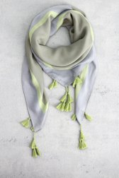 Le devant de Foulard bleu clair et vert à franges de Libelle pour Femmes