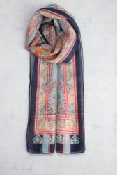 Le devant de Foulard dégradé bleu-violet avec imprimé feuilles de Modeno pour Femmes