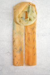 Le devant de Foulard dégradé jaune-orangé avec imprimé feuilles de Modeno pour Femmes