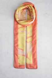 Le devant de Foulard fin à motif en jaune et corail de D'Auvry pour Femmes