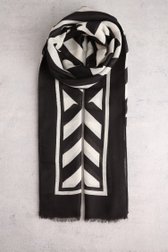 Foulard fin à rayures écru-noir de Liberty Island pour Femmes