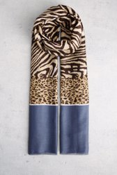 Foulard fin beige à imprimé léopard de Liberty Island pour Femmes