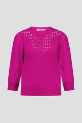 Productfoto 1 van Fuchsia trui met broderie anglaise door Louise voor Dames