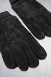 Le dos de Gants noirs avec accent d'aspect daim de Liberty Island pour Hommes