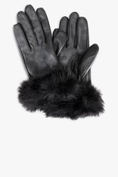 Gants noirs avec fausse fourrure de Liberty Island pour Femmes