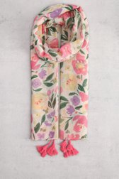 Gebloemde sjaal in beige, roze en paars van Liberty Island voor Dames