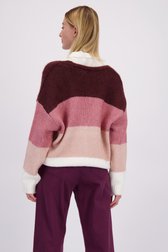 Achterkant van Gebreide cardigan met roze gestreept motief door More & More voor Dames
