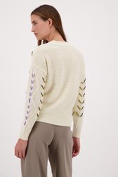 Gebroken witte trui met gekleurd patroon van JDY voor Dames