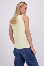 Achterkant van Geel basic topje door Liberty Island voor Dames