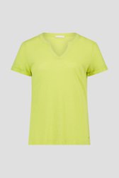Geel-groen T-shirt met linnen van Diane Laury voor Dames