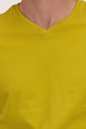 Detail van Geel T-shirt met V-hals door Liberty Island voor Heren
