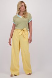Voorkant van Gele broek met elastische taille door Libelle voor Dames