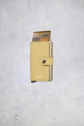 Detail van Gele lederen kaarthouder - Miniwallet Pebble door Secri voor Dames