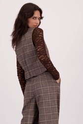 Achterkant van Geruite mouwloze blazer door Louise voor Dames