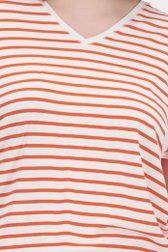 Gestreept T-shirt in ecru en oranje van Fransa voor Dames