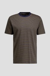 Productfoto 1 van Gestreept T-shirt in okergeel en donkerblauw door Ravøtt voor Heren