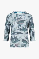 Gestreept T-shirt met bladerprint van Bicalla voor Dames