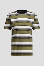 Productfoto 1 van Gestreept T-shirt met kaki, blauw en grijs door Ravøtt voor Heren