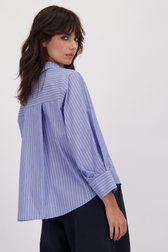 Achterkant van Gestreepte blauwe blouse door Louise voor Dames