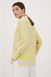 Gestreepte blouse met linnen - beige en geel  van Opus voor Dames