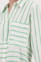 Gestreepte blouse met linnen - ecru en groen van Opus voor Dames