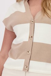 Detail van Gestreepte cardigan met korte mouwen door Liberty Loving nature voor Dames