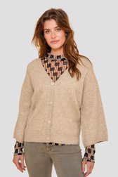 Le devant de Gilet beige avec laine de Geisha pour Femmes