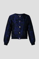 Photo produit 1 de Gilet bleu marine à motif floral de Yest Curve pour Femmes