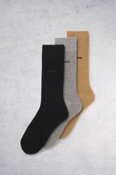 Voorkant van Grijs, blauw en beige sokken - 3 paar door Hugo Boss voor Heren