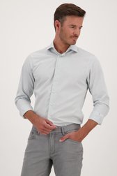 Grijs hemd met groene schijn - Slim fit van Michaelis voor Heren