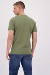 Achterkant van Grijs katoenen T-shirt met V-hals door Liberty Island voor Heren