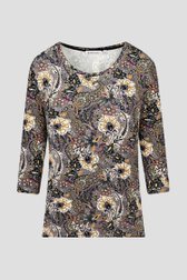 Grijs-paars T-shirt met fijne paisley print van Bicalla voor Dames