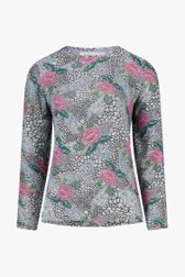 Grijs T-shirt met roze bloemen van Bicalla voor Dames