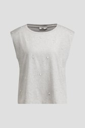 Productfoto 1 van Grijs T-shirt met witte parels door Louise voor Dames