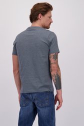 Achterkant van Grijsblauw gestreept T-shirt door Ravøtt voor Heren