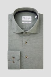 Grijsgroen hemd - slim fit van Michaelis voor Heren