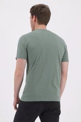 Grijsgroen T-shirt met borstzak van Ravøtt voor Heren