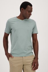 Grijsgroen T-shirt met V-hals van Liberty Island voor Heren