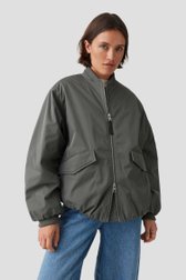 Voorkant van Grijsgroene bomber jacket  door Opus voor Dames