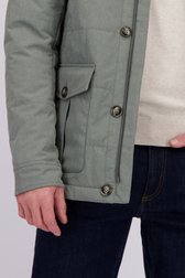 Detail van Grijsgroene jas met uitritsbare kap door Dansaert Blue voor Heren